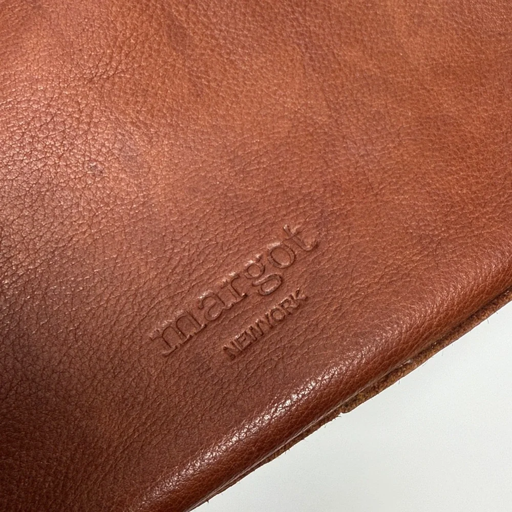 Margot Soft Leather Large Crossbody Hobo Bag Reddish Brown/ Rust Color Bag